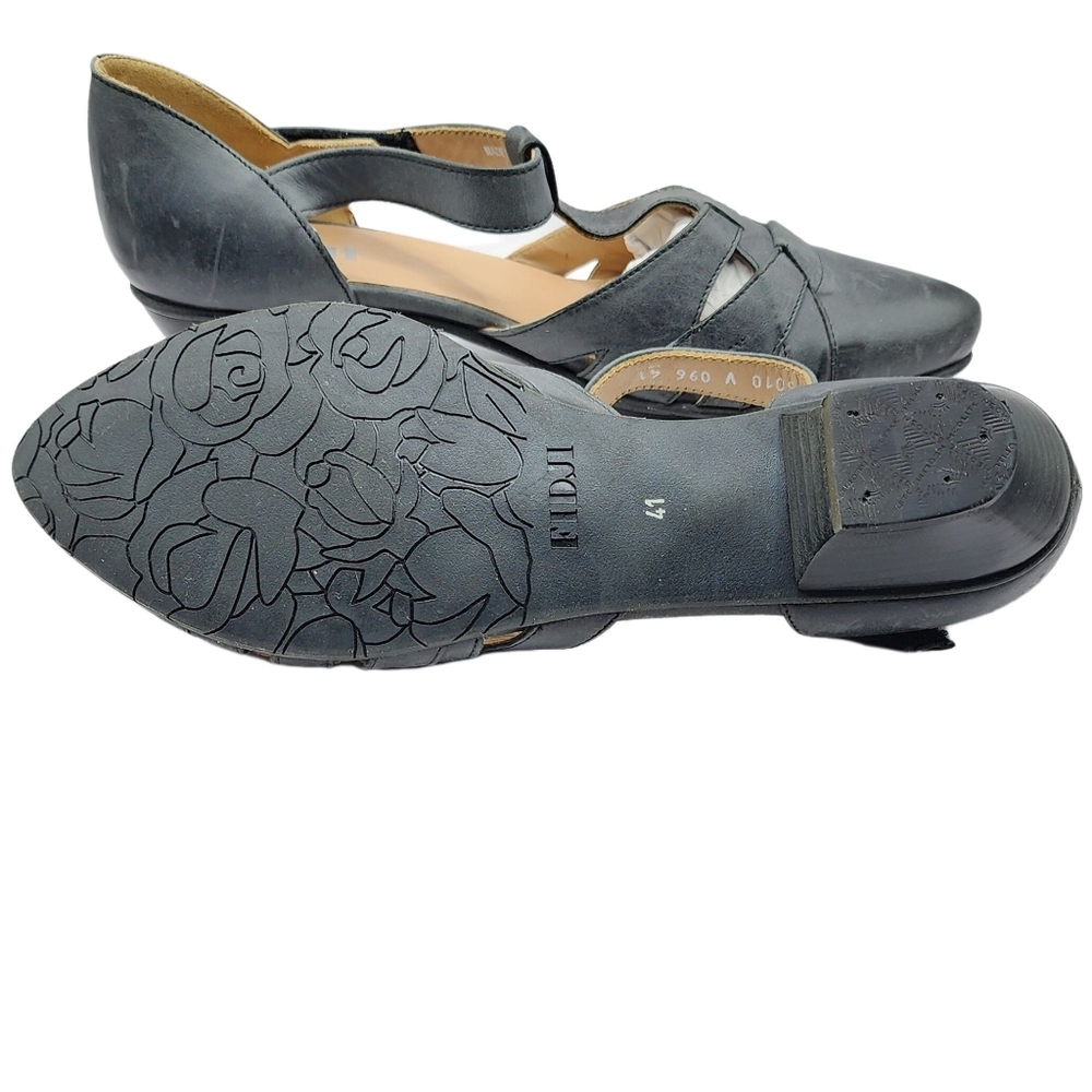 Fidji Shoes V096 velcro sandals low heel NWOB T-Strap Gray 41 - Picture 4 of 9